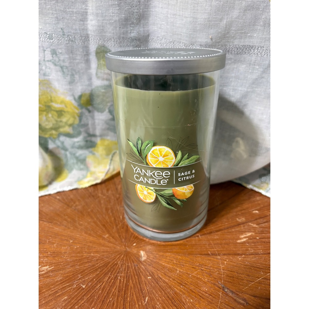 Yankee Candle Sage & Citrus 14.25 oz Scented Glass Tumbler Candle 1632948